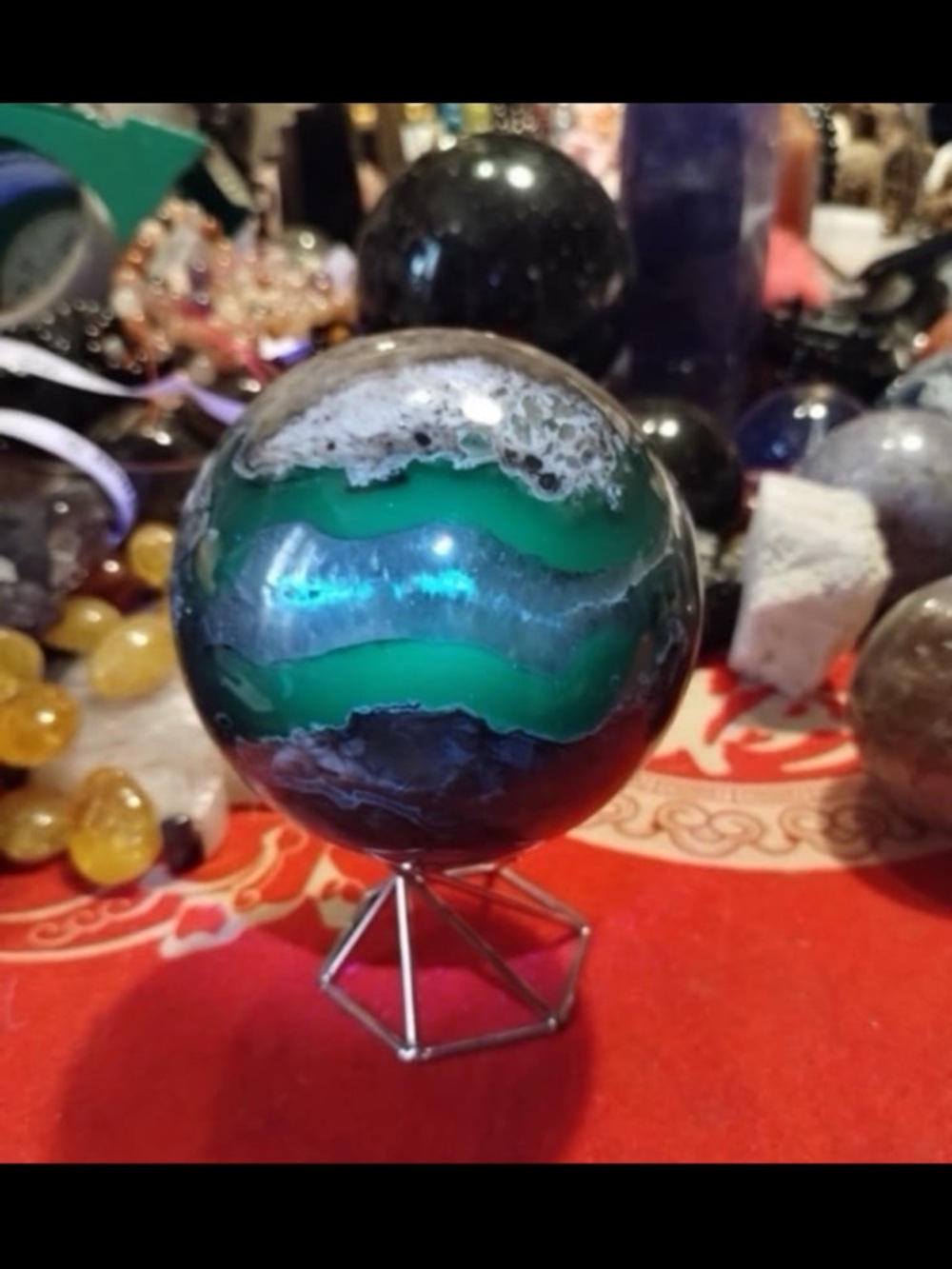 Volcano agate sphere - Picture 5 of 12